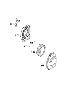 Air Cleaner Group Diagram and Parts List for 104M02-0260-F1 100000 - 19Z999 Briggs and Stratton Engine